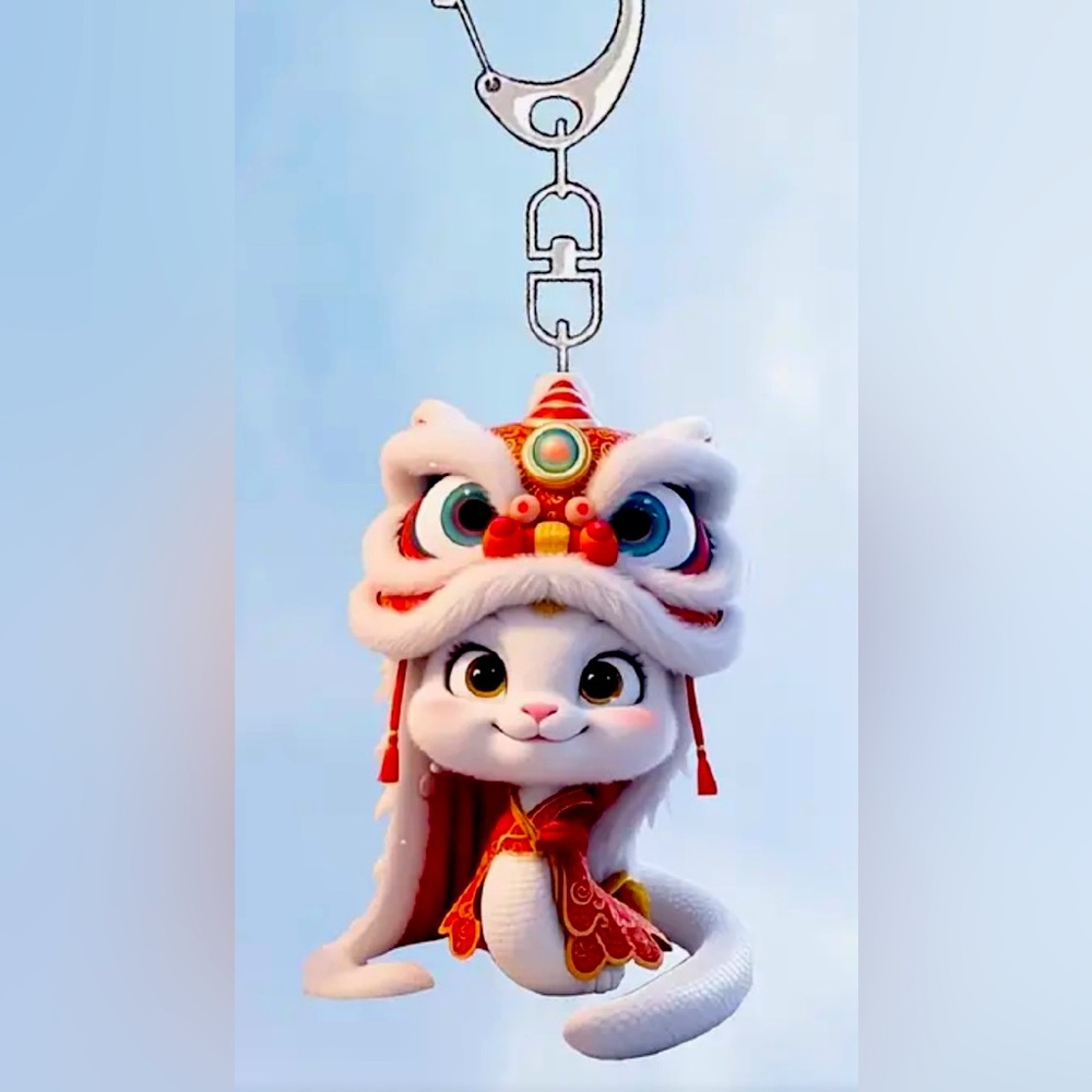 NEW Adorable 2025 Year of the Snake Lion Dance Keychain